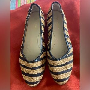 Eric Javits Tan & Black Ballet Flats